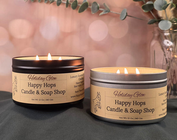 Holiday Glow 12oz. Hand-Poured 100% Soy Wax Candle - Seasonal Scent