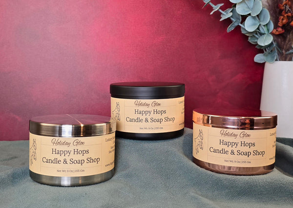Holiday Glow 9oz. Hand-Poured 100% Soy Wax Candle - Seasonal Scent