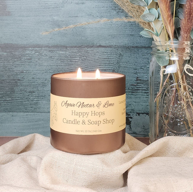 Agave Nectar & Lime 12oz, Hand-poured 100% Soy Wax Candle – Clearance
