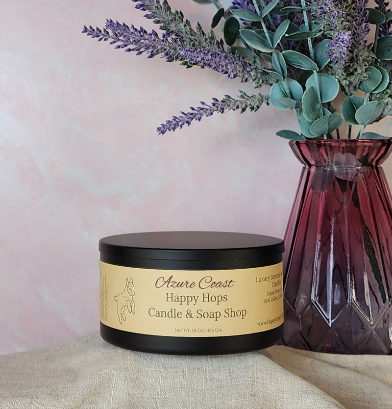 Azure Coast 16oz. Hand-Poured 100% Soy Wax Candle - Spring & Summer Collection
