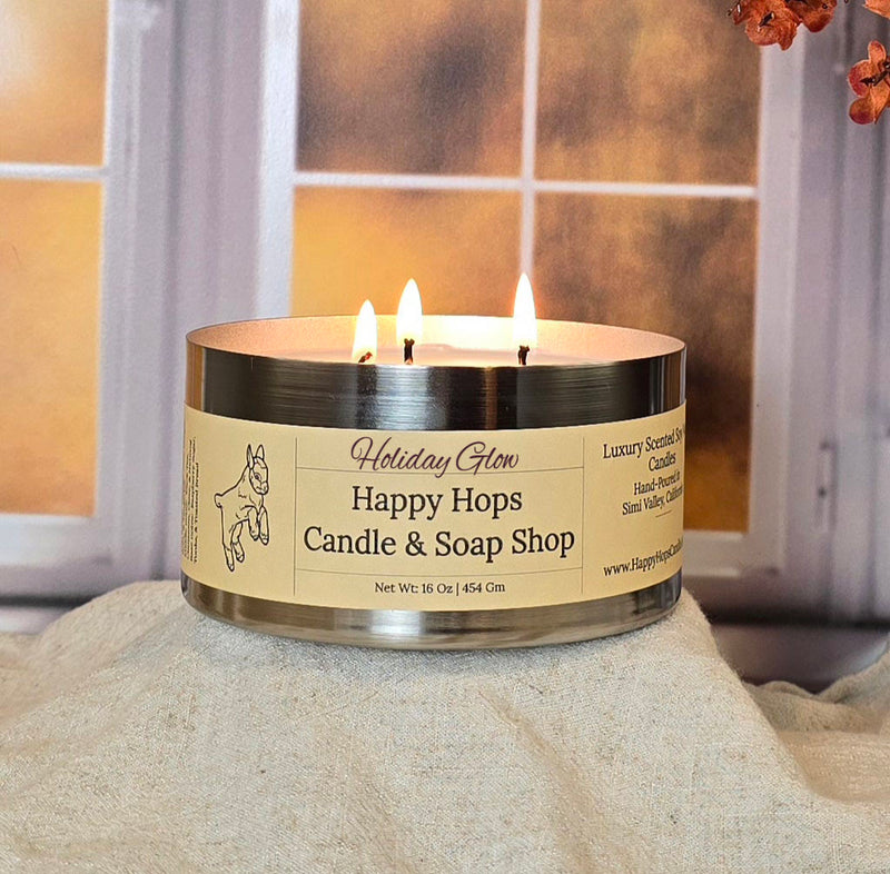 Holiday Glow 16oz. Hand-Poured 100% Soy Wax Candle - Seasonal Scent
