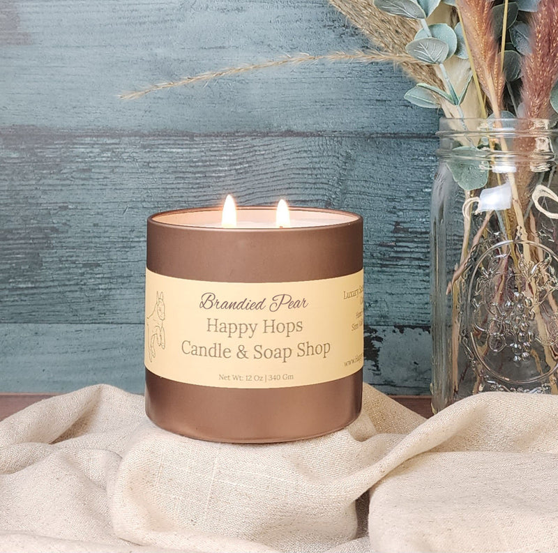 Brandied Pear 12oz. Hand-Poured 100% Soy Wax Candle - Clearance