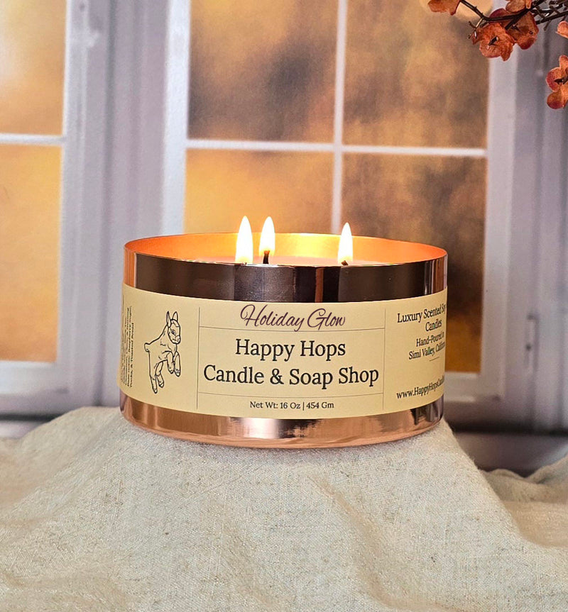 Holiday Glow 16oz. Hand-Poured 100% Soy Wax Candle - Seasonal Scent