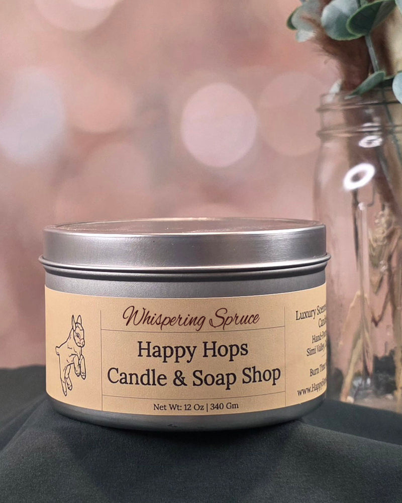Whispering Spruce 12oz. Hand-Poured 100% Soy Wax Candle - Seasonal Scent