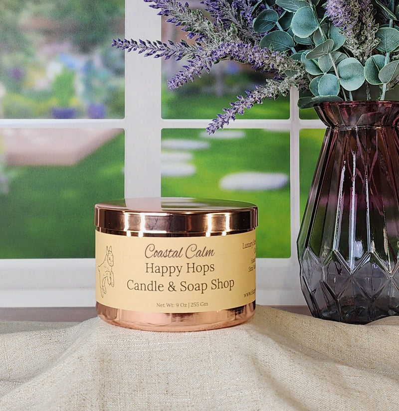 Coastal Calm 9oz. Hand-Poured 100% Soy Wax Candle - Clearance