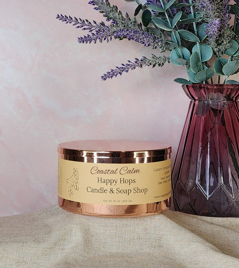 Coastal Calm 16oz. Hand-Poured 100% Soy Wax Candle - Spring & Summer Collection