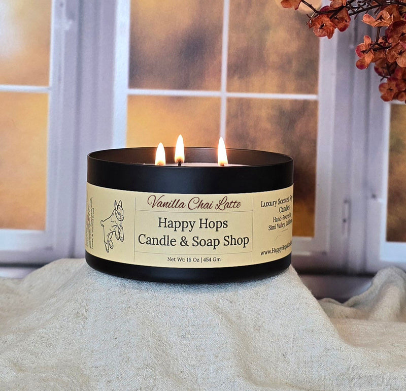 Vanilla Chai Latte 16oz. Hand-Poured 100% Soy Wax Candle - Seasonal Scent