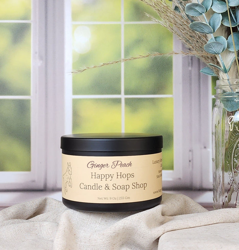 Ginger Peach 9oz. Hand-Poured 100% Soy Wax Candle