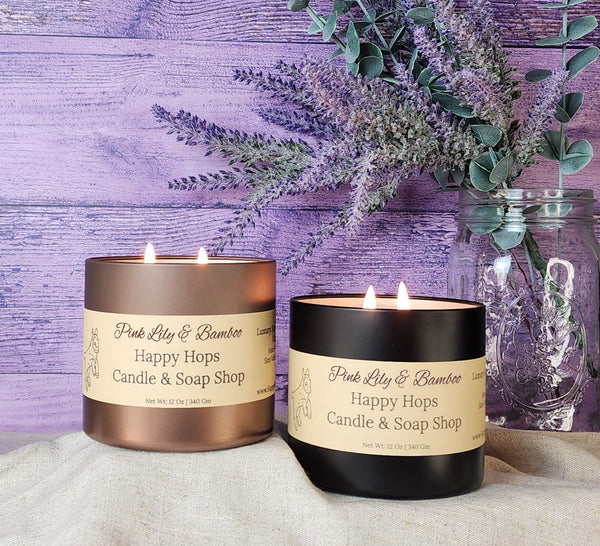 Pink Lily & Bamboo 12oz. Hand-Poured 100% Soy Wax Candle - Spring & Summer Collection