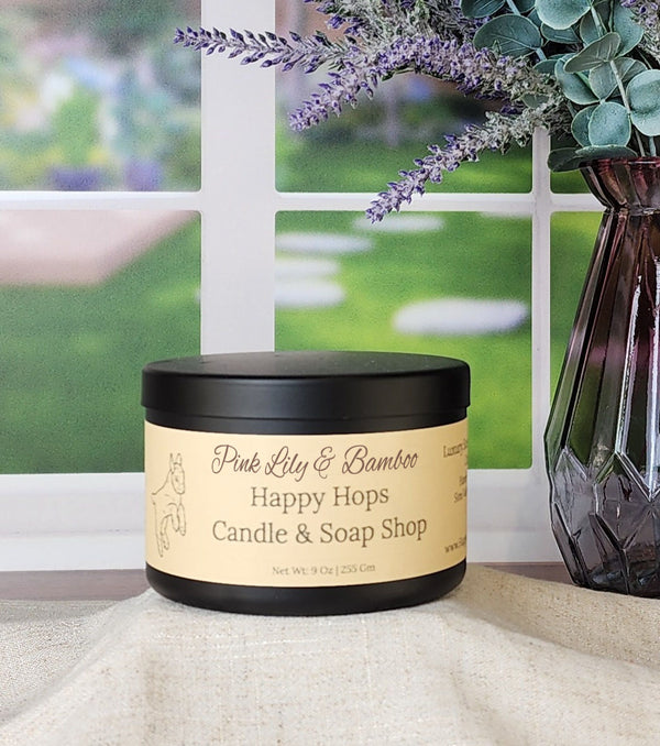Pink Lily & Bamboo 9oz. Hand-Poured 100% Soy Wax Candle - Spring & Summer Collection