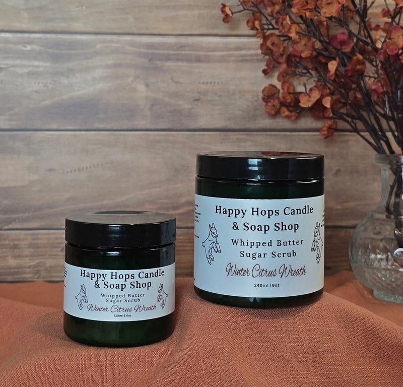 Winter Citrus Wreath Whipped Butter Sugar Scrub - Seasonal Scent